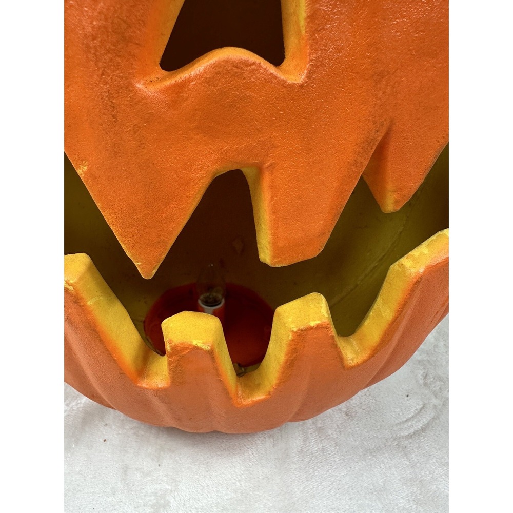 VTG 1995 Trendmasters Light Up Jack O Lantern Pumpkin Halloween Foam Mold 16" - Picture 5 of 13